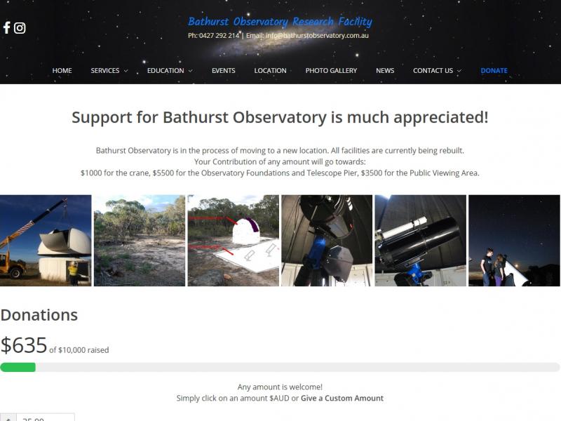 Bathurst Observatory - Donate